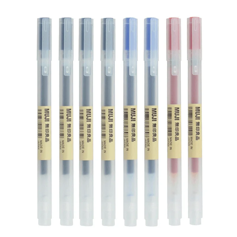Muji Stationery Gel Pen - 6/8Pcs/Set Kawaii MUJIs Gel Pen Black/Red/Blue